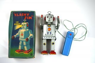 1955 Circa Snk Flashy Jim Robot Japanese Toy