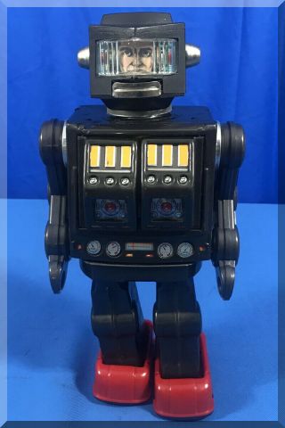 1960s Horikawa Rotate O Matic Astronaut Black Tin Toy Robot Japan Battery