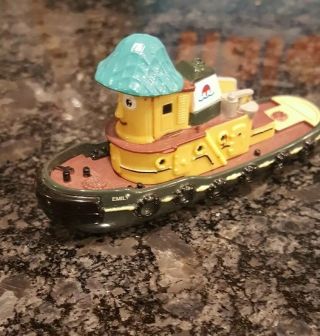 Ertl Theodore Tugboat Emily Diecast Metal Boat With Wheels Toy Figure 1998