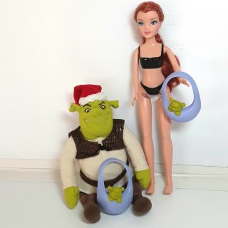 Plush Shrek And Fiona Doll Toy Figure Baby Ogre