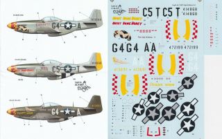 Eaglecals Decals 1/48 P - 51d Mustang 362nd Fs 364th Fg 357th Fg (usaaf)