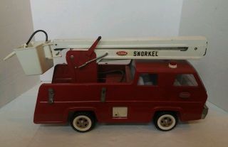 Vintage Tonka Red And White Pressed Metal Snorkel Fire Truck No Ladder Hydrant