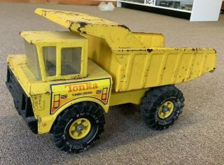 Vintage Tonka Metal Dump Truck Turbo Diesel Yellow Toy
