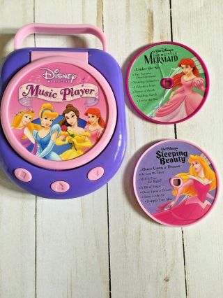 Disney Princess Cd Music Player Toy,  2 Discs - Ariel Sleeping Beauty (w)