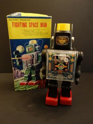 All Horikawa Fighting Space Man Robot Batt Op 1967,  Box Japan
