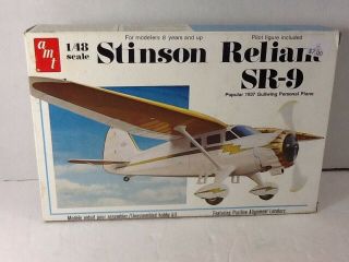 Amt Stinson Reliant Sr - 9 Model Plane Kit,  1/48 Scale Cib
