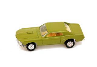 Vintage Playart Ford Mustang Olive Green Chrome Base