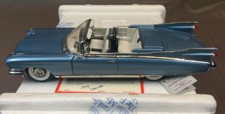 Franklin 1959 Cadillac Eldorado Biarritz Blue 1:24 Scale White Wall Tires