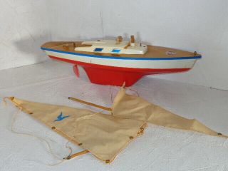 Vintage Scheutzmarke Seifert - Boot Germany Pond Boat With Sails