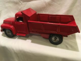 Vintage Buddy L Pressed Steel Red Dumptruck Dump Truck Ride - On 21 " Toy Vehicle