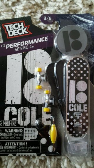 Plan B Cole Tech Deck Td Performance Series 2 3/6 Fingerboard Skateboard & Stand