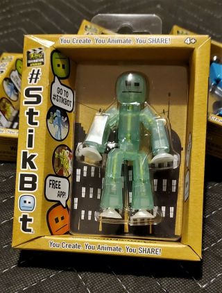 Stikbot Stop - Motion Animation Action Figures - Black White Green Blue NIB 4pack 4
