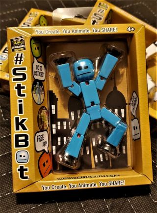 Stikbot Stop - Motion Animation Action Figures - Black White Green Blue NIB 4pack 5