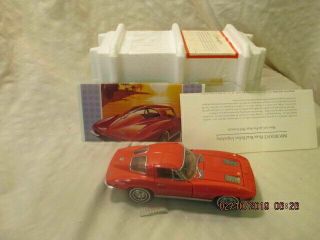 N62) Franklin 1963 Corvette Split Window Stingray Red 1:24 Diecast B11px67