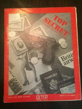 TOP SECRET: ESPIONAGE - THEMED RPG BY TSR.  2ND ED.  GAME BOOK,  3 MODULES 2