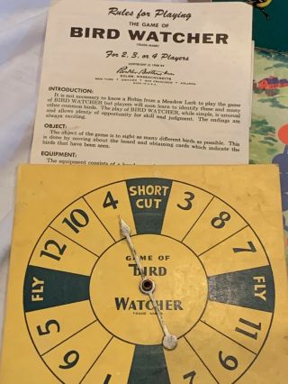 Vintage 1958 GAME OF BIRD WATCHER by Parker Brothers Board Game 4