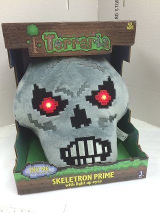 Terraria Skeletron Prime Feature Plush Toys (22 Cm) With Lightup Red Eyes - Rare