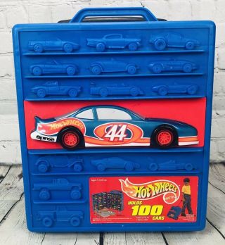1997 Mattel Hot Wheels Storage Case Holds 100 Cars W/ Handle & Wheels Vintage