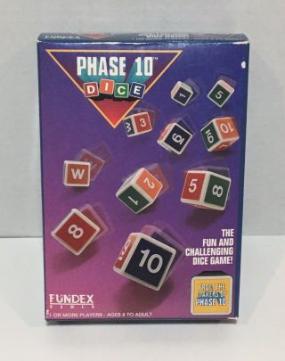 Phase 10 Dice Fundex 1993 Complete