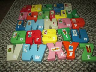 Vintage Sesame Street 26 Jumbo Letters Alphabet Block - Smooth Blocks - Box