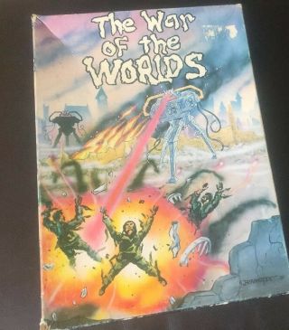 Vintage 1980 War Of The Worlds Task Force Book Shelf Games Rpg Box Set Map Dice