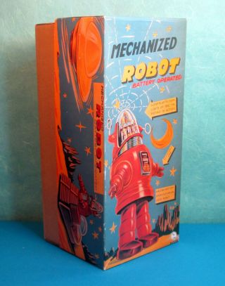 All ROBBY Robbie Mechanized Robot Black and Red 1990 OTTI with card 10