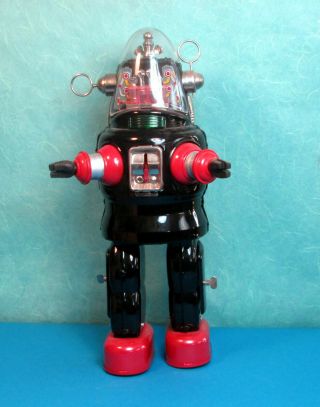 All ROBBY Robbie Mechanized Robot Black and Red 1990 OTTI with card 11