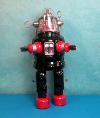All Robby Robbie Mechanized Robot Black And Red 1990 Otti With Card