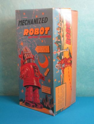 All ROBBY Robbie Mechanized Robot Black and Red 1990 OTTI with card 2