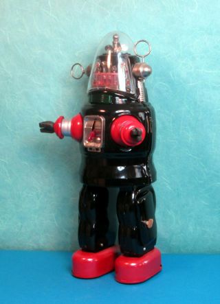 All ROBBY Robbie Mechanized Robot Black and Red 1990 OTTI with card 3