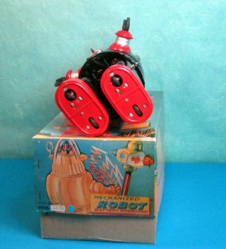 All ROBBY Robbie Mechanized Robot Black and Red 1990 OTTI with card 8