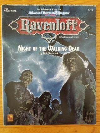 Night Of The Walking Dead: Rq1 Ravenloft Advanced Dungeons Dragons 2e Module