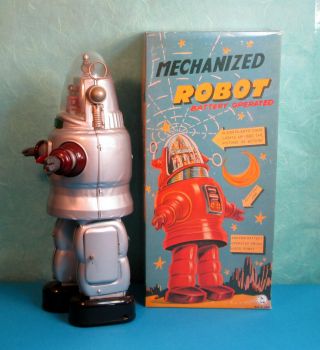 All ROBBY Robbie Mechanized Robot Brown & Silver 1990 OTTI with card 2