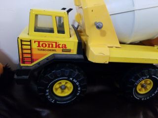 Mighty Tonka Cement Mixer Truck Turbo Diesel 1983 - 1988 VTG Yellow 8