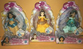 DISNEY PRINCESS royal clips DOLL SET 5 toy ARIEL aurora JASMINE belle POCAHONTAS 4