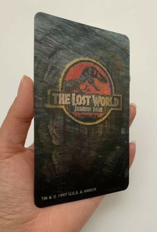 Vintage 1997 Jurassic Park The Lost World Hologram T - Rex Collectible Card