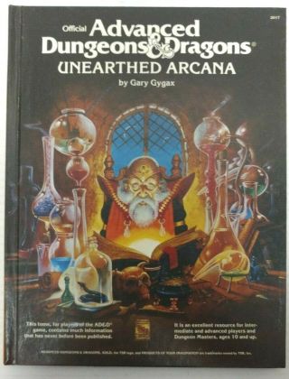 1985 Unearthed Arcana 2017 1st Advanced Dungeons & Dragons Vtg Tsr D&d Hc Book