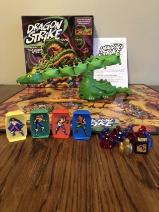 Dragon Strike Board Game Complete Motorized Neck Sweepin Action Mb 2002