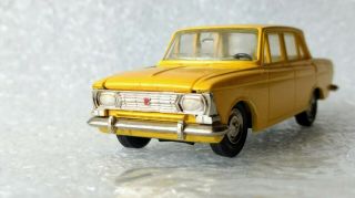 Moskvich 412 A2 Mockvitch Yellow Diecast Ussr Soviet Scale 1/43