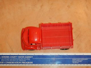 1950s MARX FREIGHT TRUCKING TERMINAL PLAY SET STAKE TRUCK,  RED 5