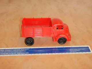 1950s MARX FREIGHT TRUCKING TERMINAL PLAY SET STAKE TRUCK,  RED 7