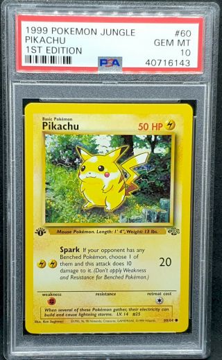 Pikachu 60/64 1st Edition Pokemon Jungle Set - Psa 10