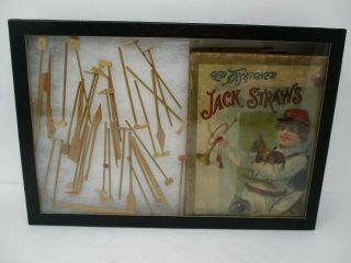 Vintage Framed 1901 Old Fashioned Jack Straws Game Mcloughlin Bros