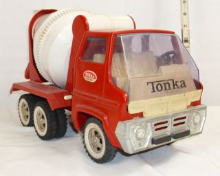 Tonka Turbine Style Red Concrete Cement Mixer Truck 1960s