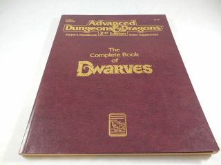 Advanced Dungeons & Dragons Ad&d 2nd Ed.  The Complete Book Of Dwarves