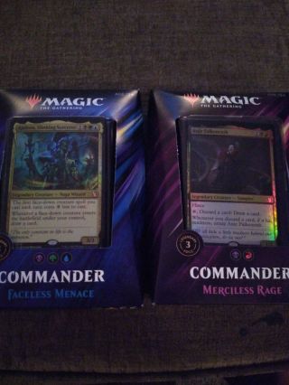 2 Boxes Of Magic The Gathering Cards.  Faceless Menace.  Merciless Rage