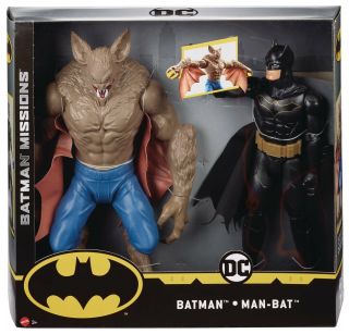 Batman Knight Missions Vs Man - Bat 12 Inch Action Figures 2 Pack Mattel Toys