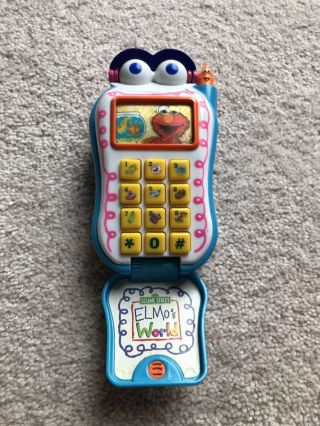 2002 Mattel Sesame Street Elmo ' s World Animated Talking Flip Cell Phone Toy 2