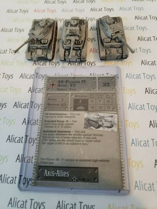 Axis Allies Miniatures German (1 Card) 3x Ss - Panzer Iv Ausf F2