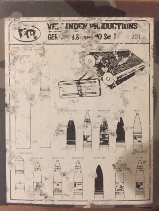 Verlinden 1/35 88mm German Ammo Shells,  Canisters And Baskets Set No.  2 Wwii 201